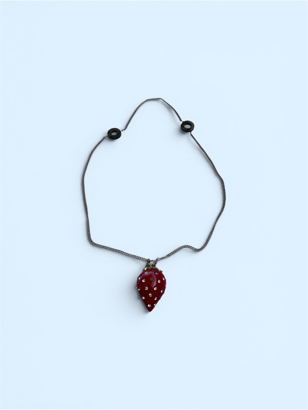 Red Strawberry Pendant Necklace by